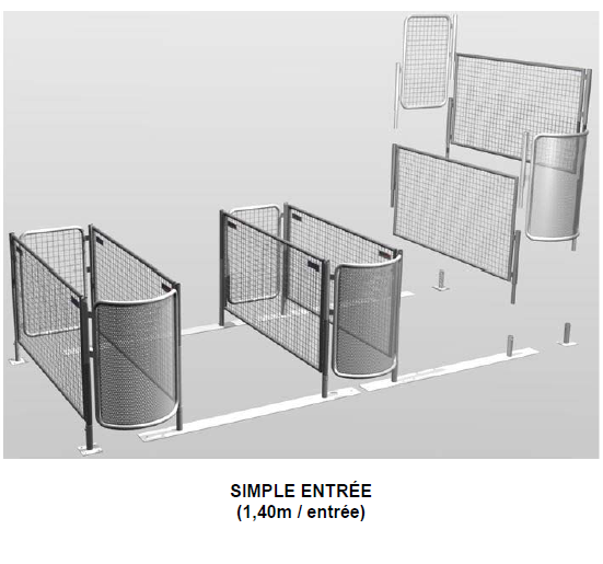 Simple entrée (passage 1,40 m)